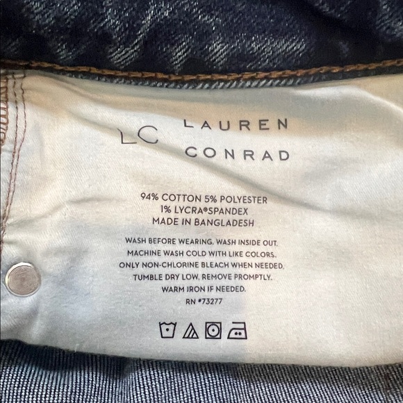 LC Lauren Conrad Dark Blue Skinny 👖Jeans with Embellishments - Picture 4 of 6